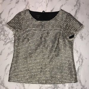 talbots metallic tweet expored zipper shirt size 4